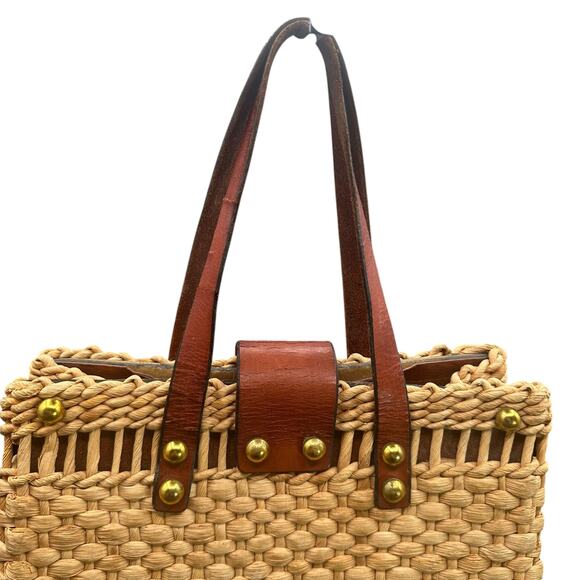 Vintage Etienne Aigner 60s Straw & Leather Tote Bag Satchel Purse
Unique - Picture 4 of 16